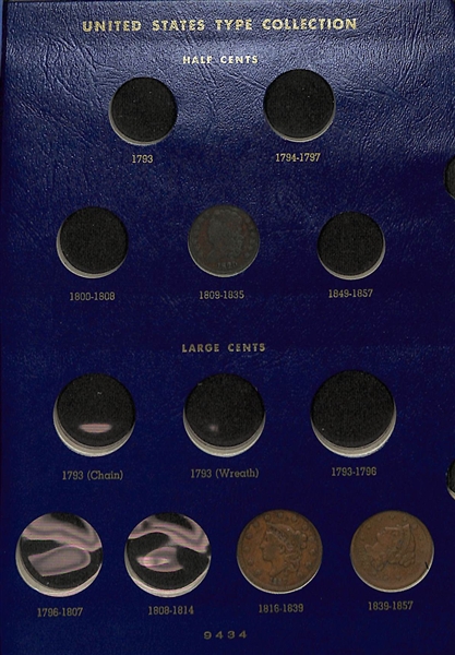  Assortment of 1831-1971 US Coins Including Large Cents, Buffalo Nickels, & Eisenhower Coins 